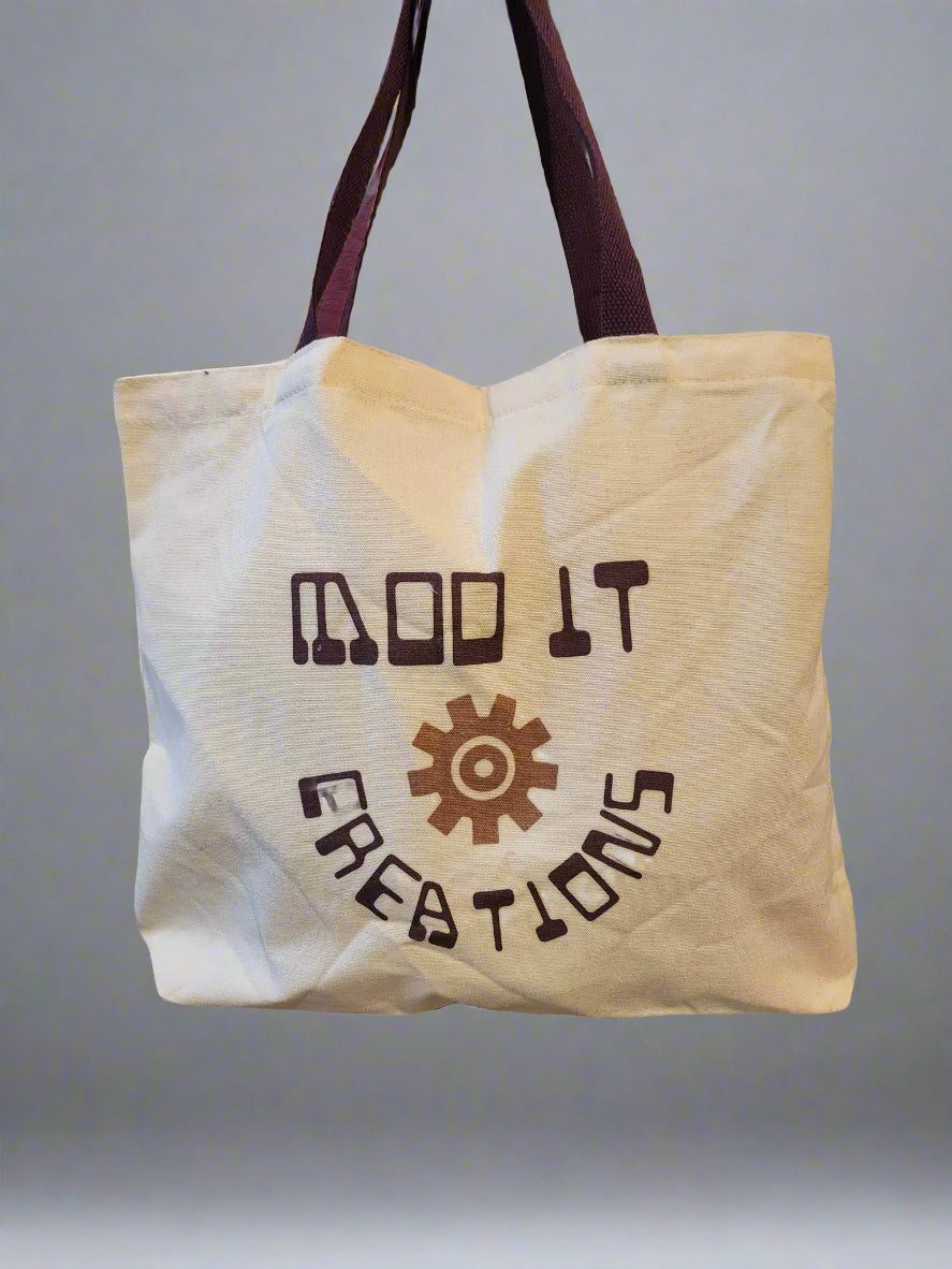 Tote bag with Mod It Creations and logo